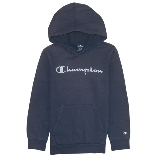 Champion Boys Navy Hoodie Large 11-12 Years Pullover Fleece Cotton Blend
