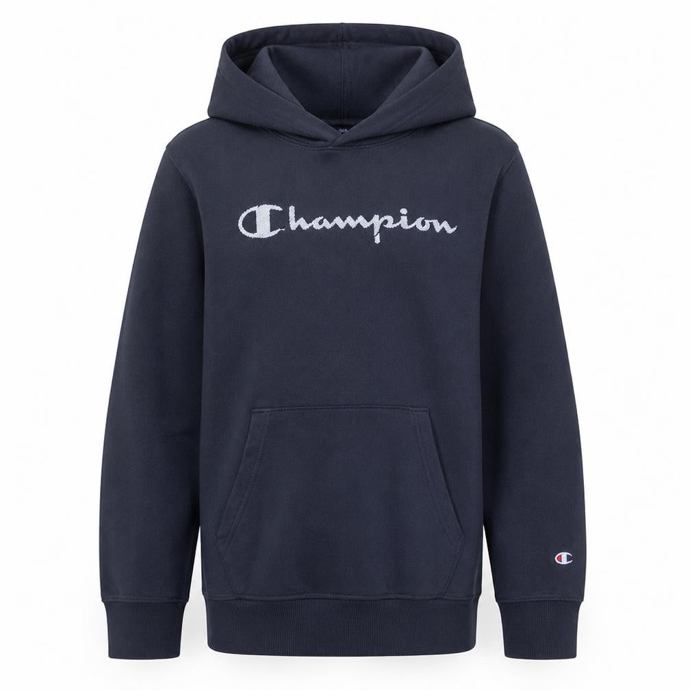 Champion Boys Navy Hoodie Large 11-12 Years Pullover Fleece Cotton Blend