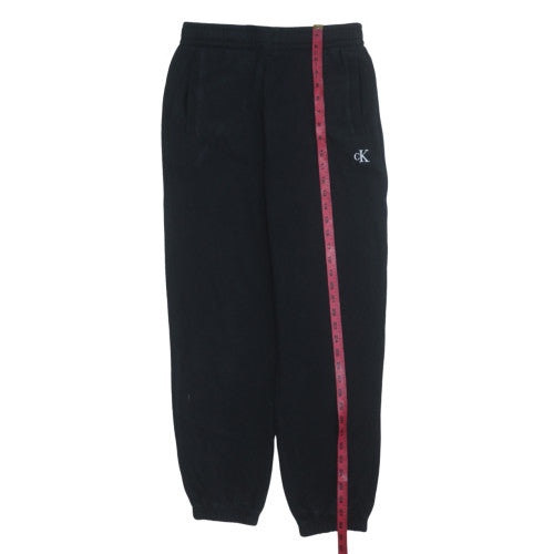 Calvin Klein Men’s Black Sweatpants S Regular Fit Elastic Waist Fleece