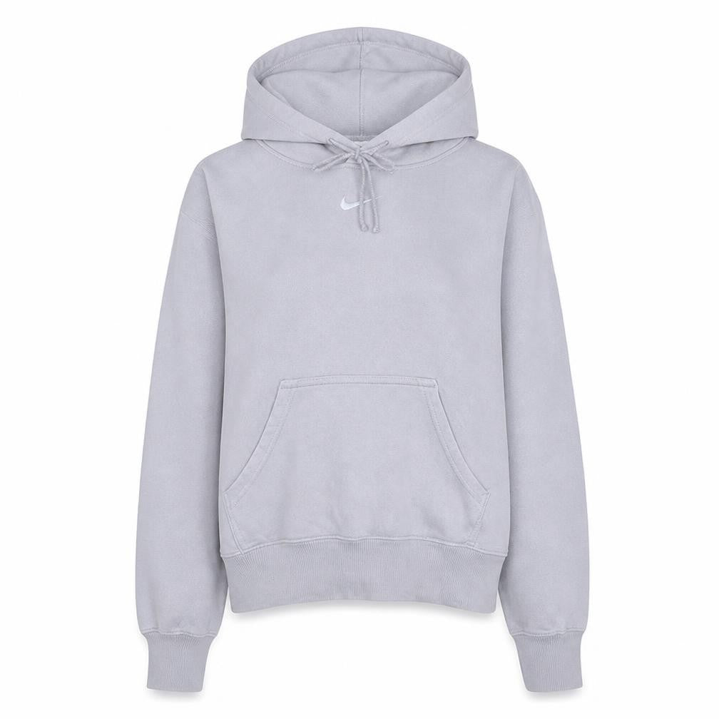 Front view of Nike Women’s Grey Small Pullover Hoodie Cotton Blend Athletic Sweatshirt