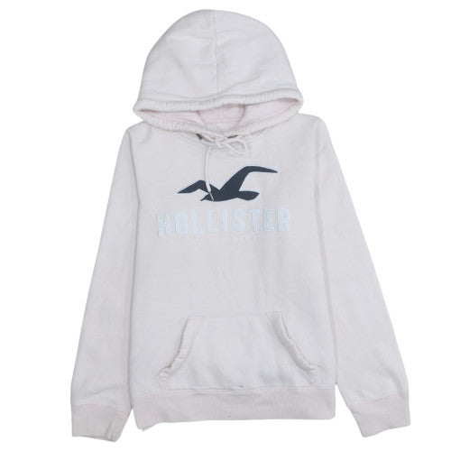 Hollister Womens Beige Pullover Hoodie Size M Hooded Logo Sweatshirt