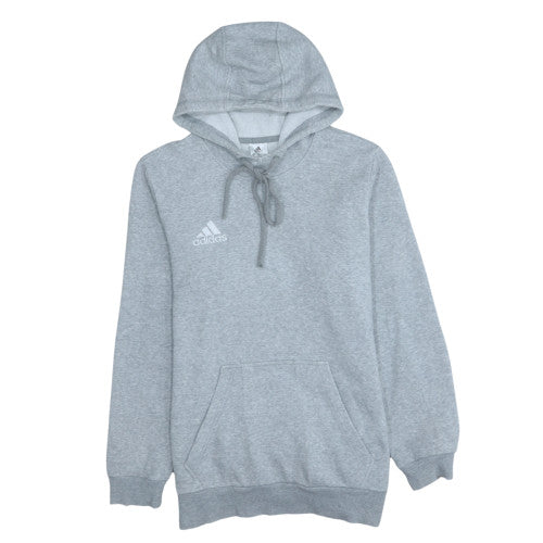 Adidas Men's Grey Small Pullover Hoodie Logo Fleece Sweatshirt