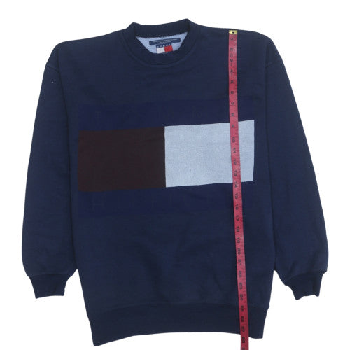 Tommy Hilfiger Men’s Blue Logo Crew Neck Pullover Sweatshirt L