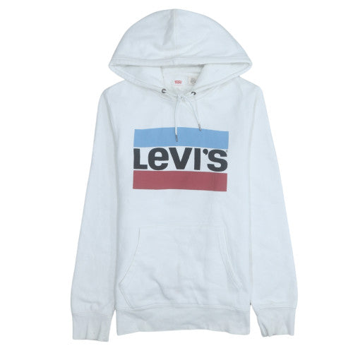 Levi's Men's White Pullover Hoodie Small Regular Fit Graphic Logo