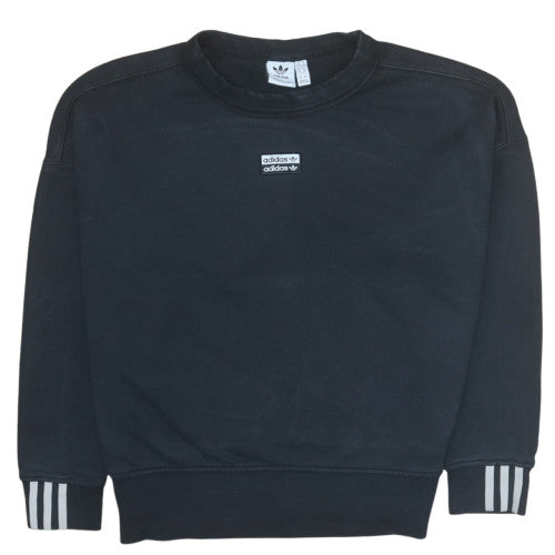 Adidas Womens Black Crew Neck Long Sleeve Sweatshirt Size 8