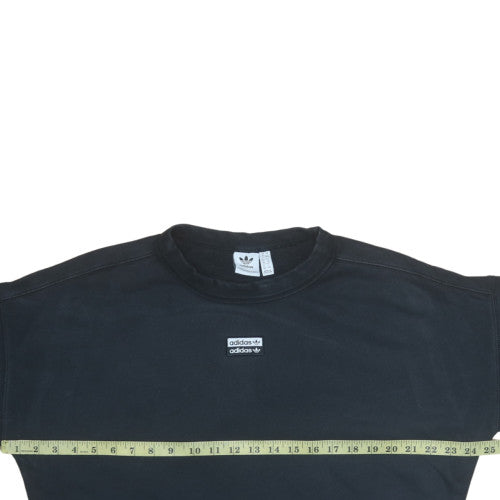 Adidas Womens Black Crew Neck Long Sleeve Sweatshirt Size 8