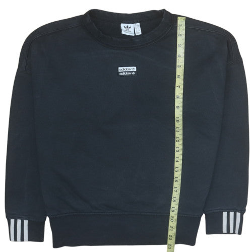 Adidas Womens Black Crew Neck Long Sleeve Sweatshirt Size 8