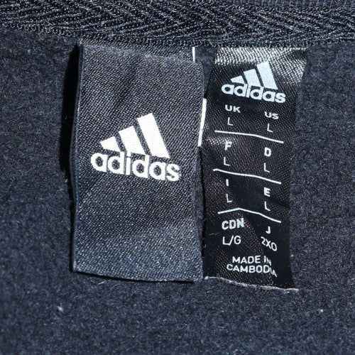 adidas Mens Black Crew Neck Long Sleeve Pullover Sweatshirt L