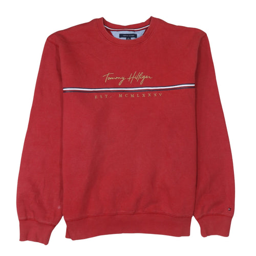 Tommy Hilfiger Men's Red XL Pullover Sweatshirt Crew Neck