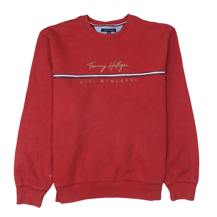 Tommy Hilfiger Men's Red XL Pullover Sweatshirt Crew Neck