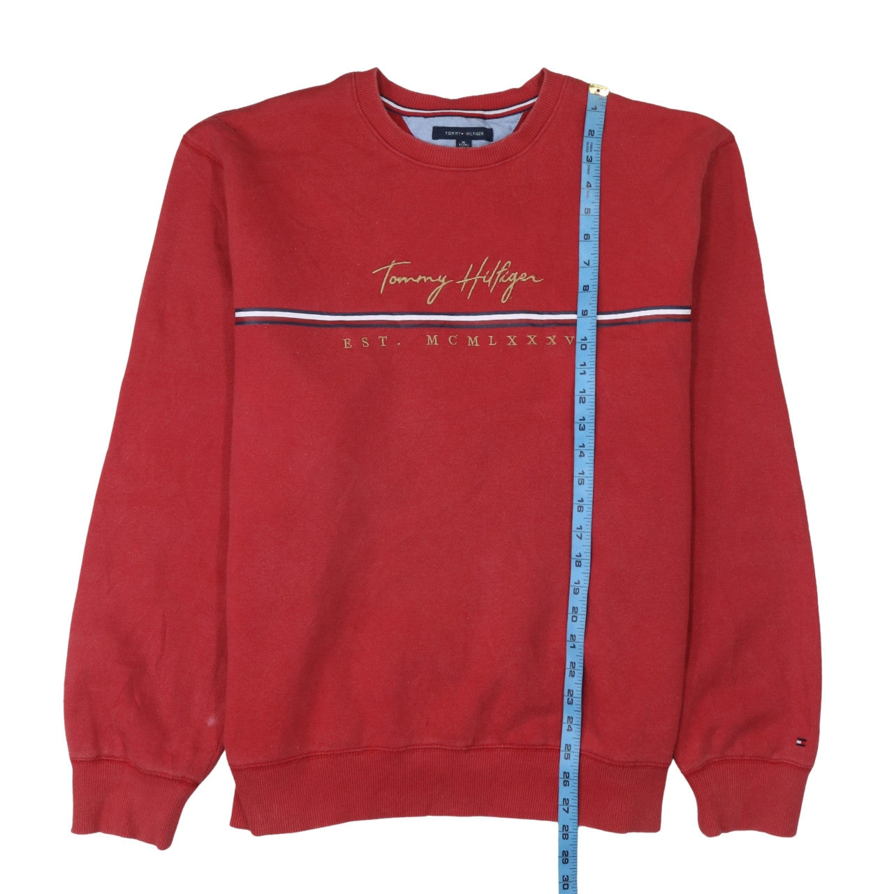 Tommy Hilfiger Men's Red XL Pullover Sweatshirt Crew Neck