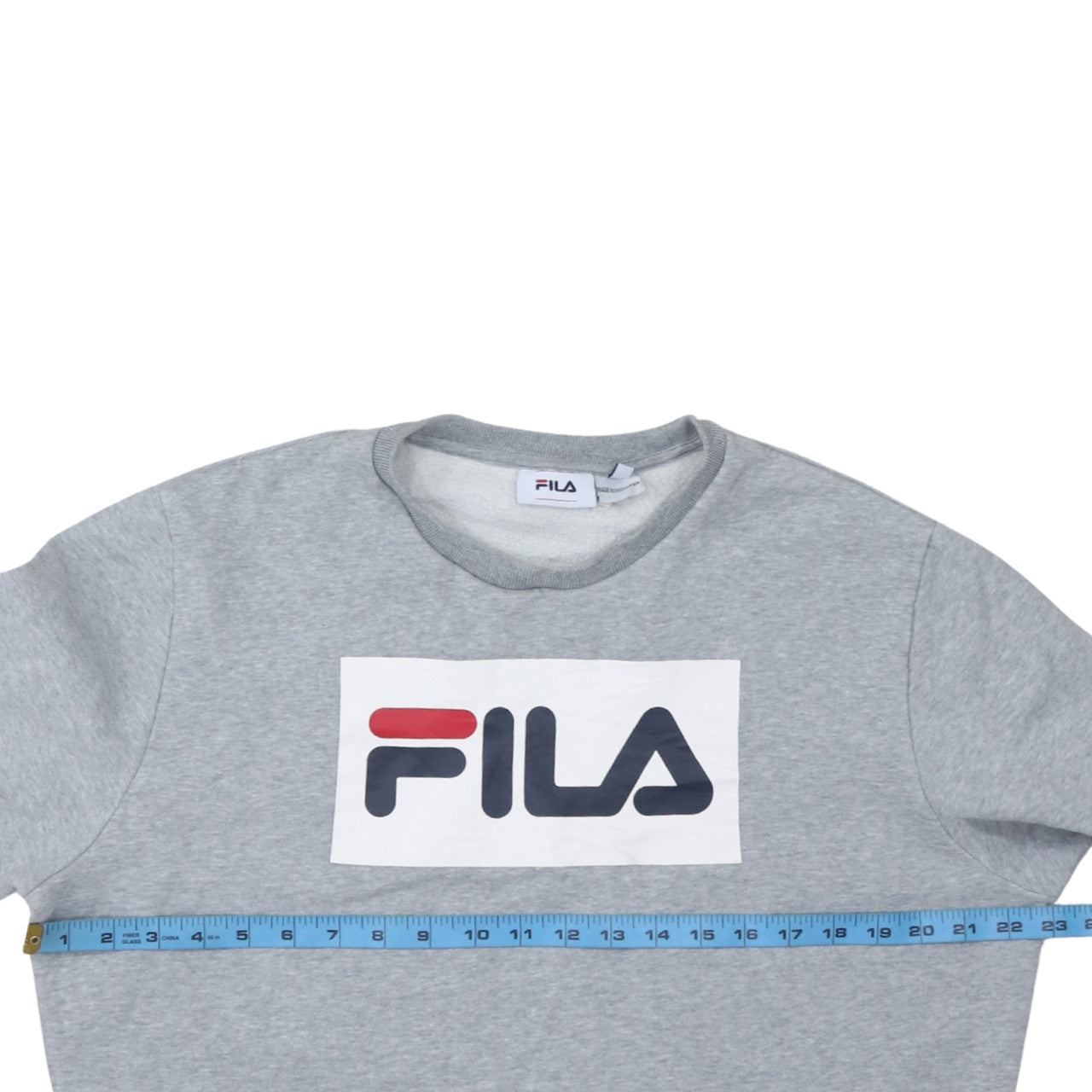 Fila Womens Grey Regular Fit Crew Neck Logo Pullover Sweatshirt L