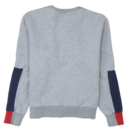Fila Womens Grey Regular Fit Crew Neck Logo Pullover Sweatshirt L