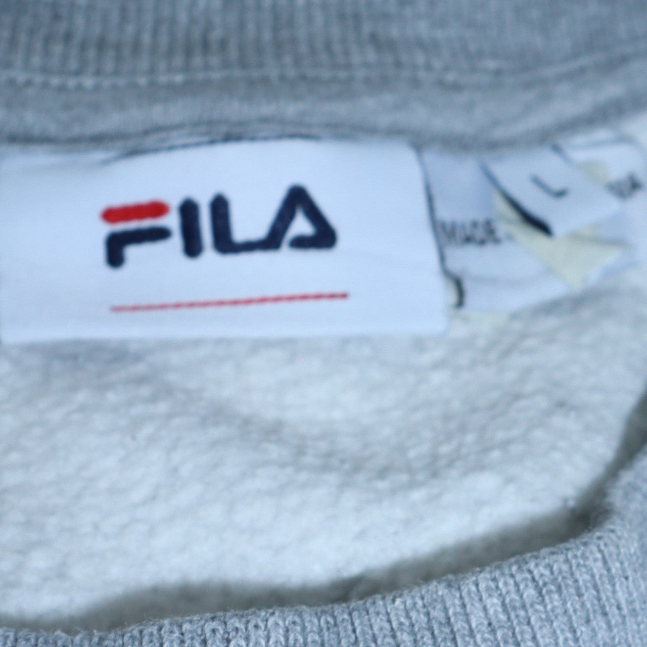 Fila Womens Grey Regular Fit Crew Neck Logo Pullover Sweatshirt L