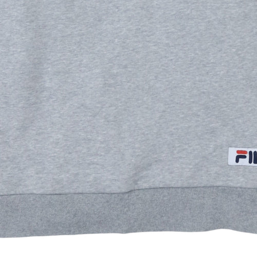 Fila Womens Grey Regular Fit Crew Neck Logo Pullover Sweatshirt L