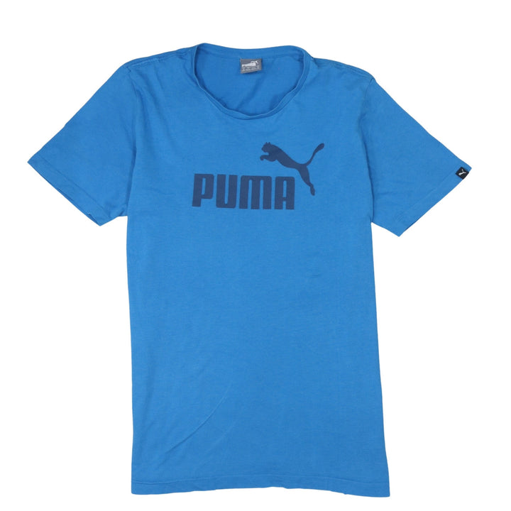 Puma Men's Blue Graphic Logo Cotton T-Shirt Size M
