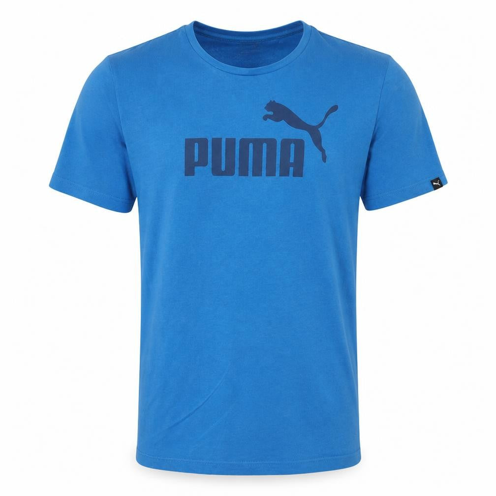Puma Men's Blue Graphic Logo Cotton T-Shirt Size M