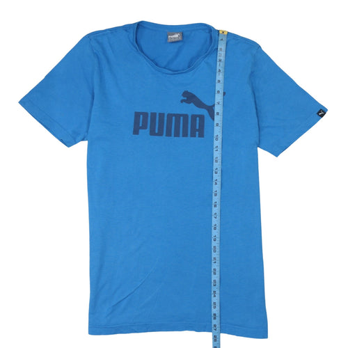 Puma Men's Blue Graphic Logo Cotton T-Shirt Size M