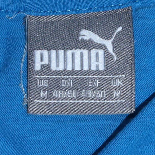 Puma Men's Blue Graphic Logo Cotton T-Shirt Size M