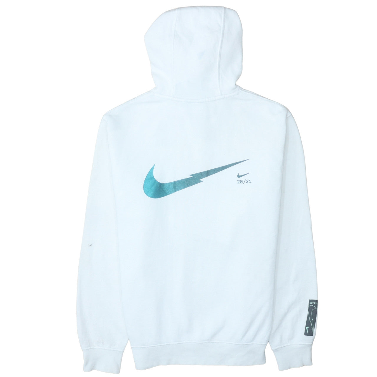 Nike Womens White Small Pullover Hoodie Standard Fit Graphic Print
