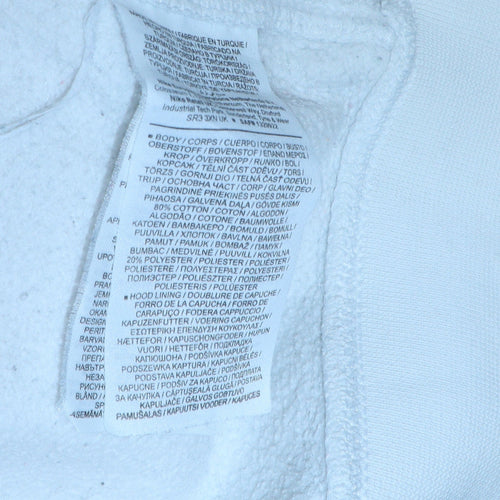 Nike Womens White Small Pullover Hoodie Standard Fit Graphic Print