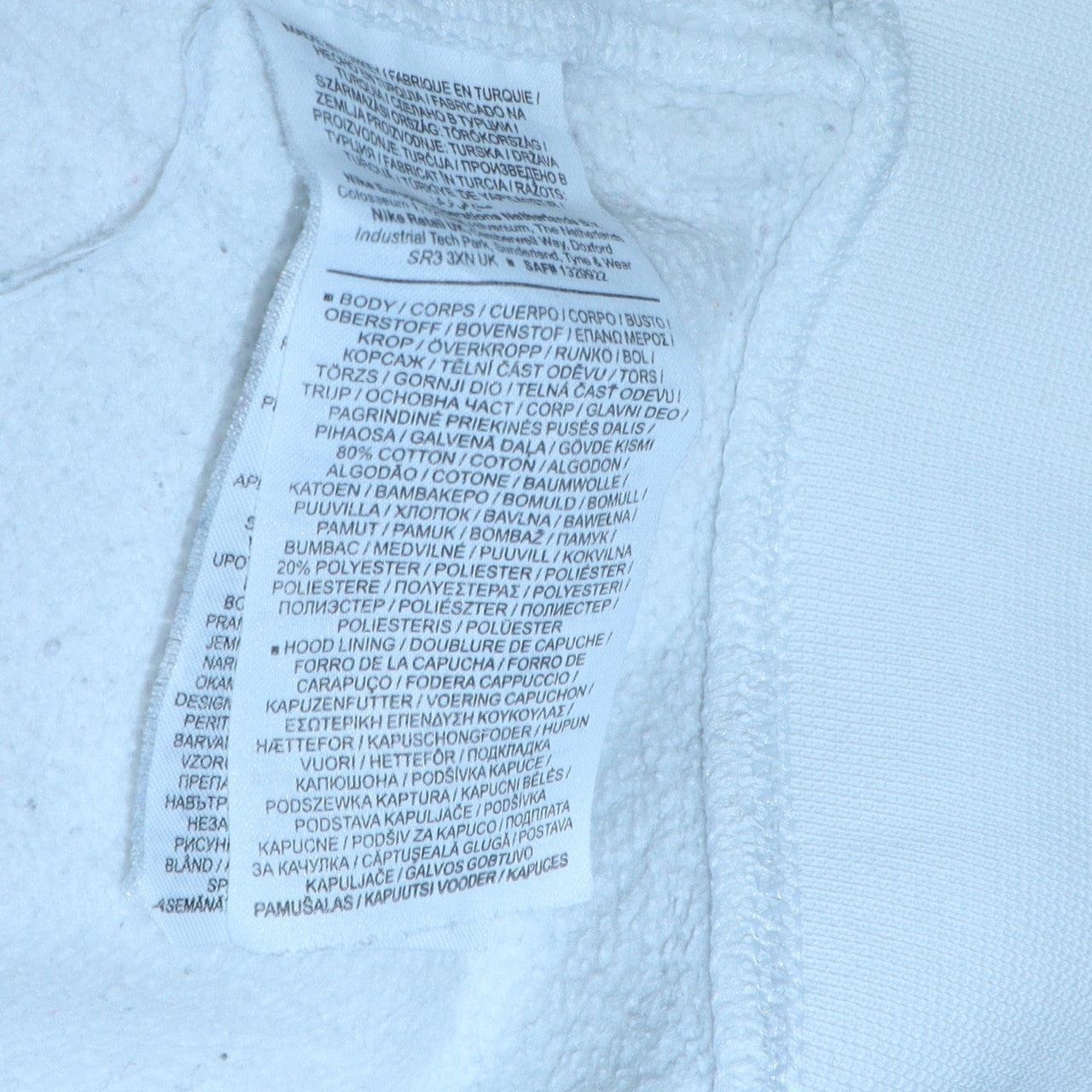 Nike Womens White Small Pullover Hoodie Standard Fit Graphic Print