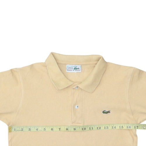 Lacoste Men's Beige Vintage Cotton Polo Shirt M Short Sleeve