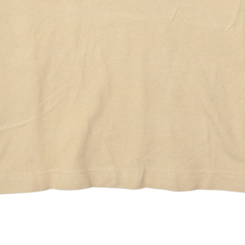 Lacoste Men's Beige Vintage Cotton Polo Shirt M Short Sleeve