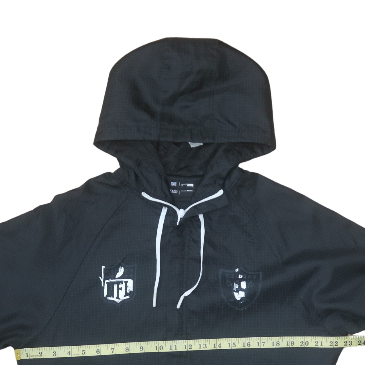 New Era NFL Raiders Black Men's Medium Hooded Windbreaker Jacket