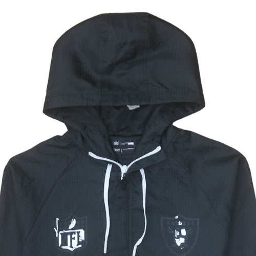 New Era NFL Raiders Black Men's Medium Hooded Windbreaker Jacket