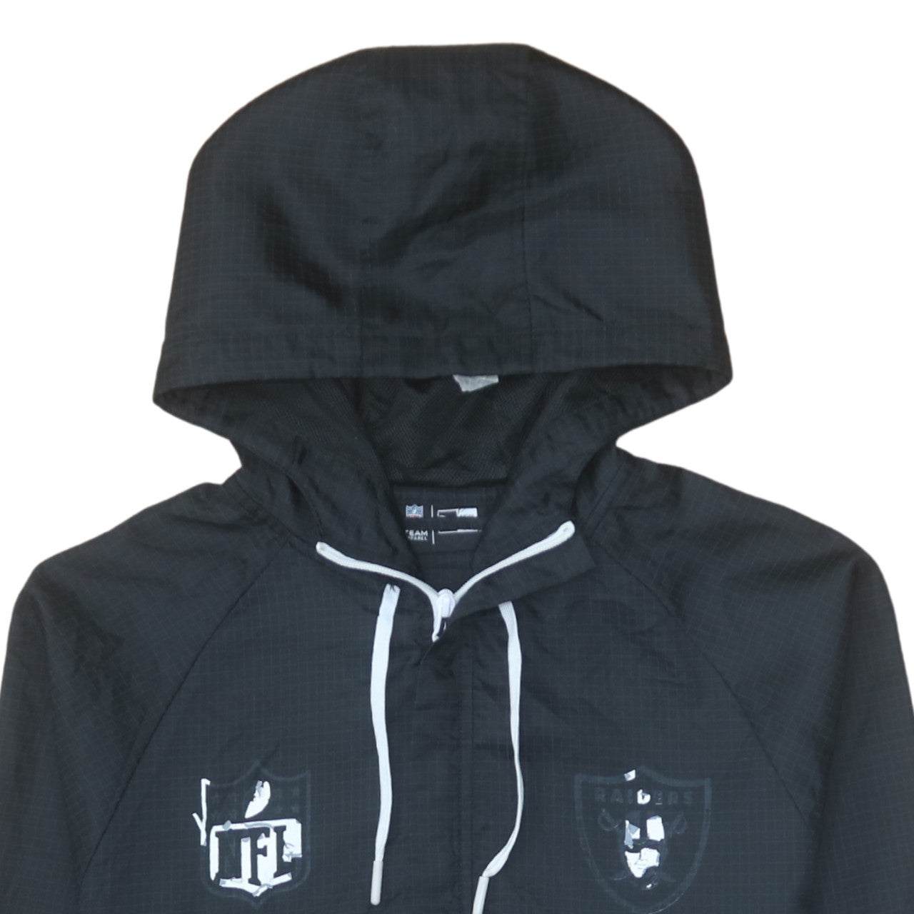 New Era NFL Raiders Black Men's Medium Hooded Windbreaker Jacket