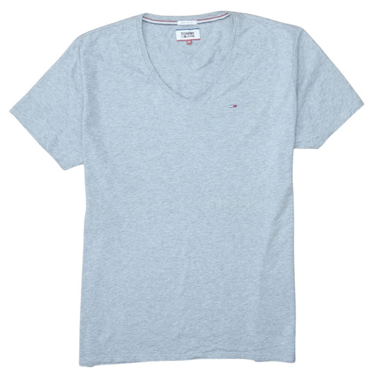 Tommy Jeans Men's Grey 2XL V-Neck Cotton Regular Fit T-Shirt