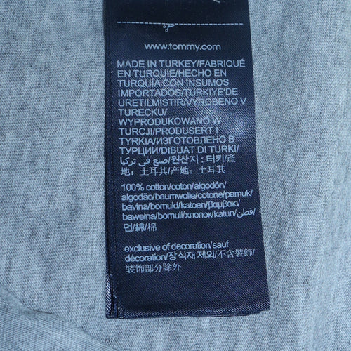 Tommy Jeans Men's Grey 2XL V-Neck Cotton Regular Fit T-Shirt