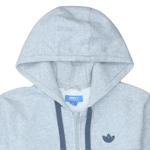 Adidas Men's Grey Full Zip Hoodie Sweatshirt Size M