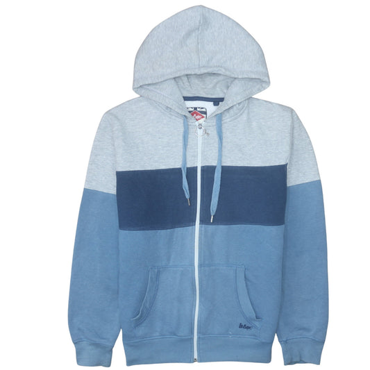 Lee Cooper Men’s Blue Full Zip Colour Block Hoodie Size L