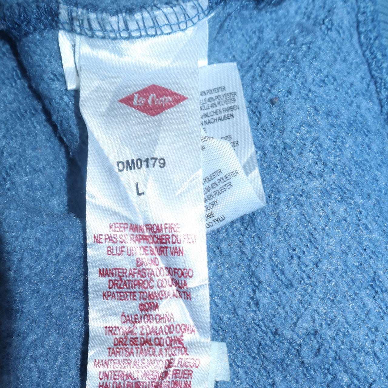 Lee Cooper Men’s Blue Full Zip Colour Block Hoodie Size L