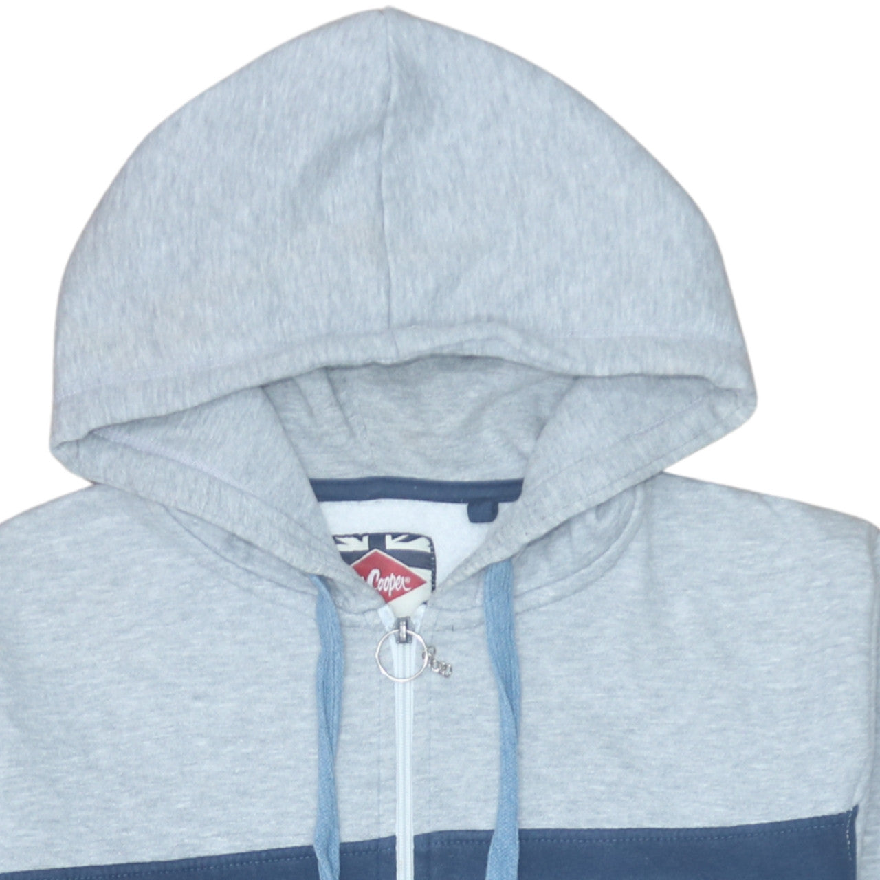 Lee Cooper Men’s Blue Full Zip Colour Block Hoodie Size L
