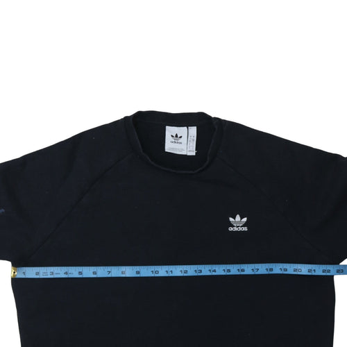 Adidas Men’s Black Pullover Sweatshirt L Crew Neck Logo Fleece