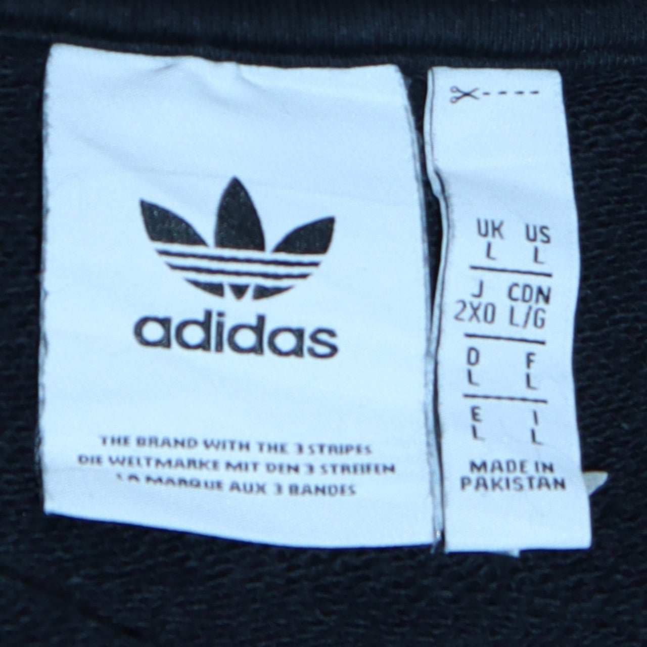 Adidas Men’s Black Pullover Sweatshirt L Crew Neck Logo Fleece