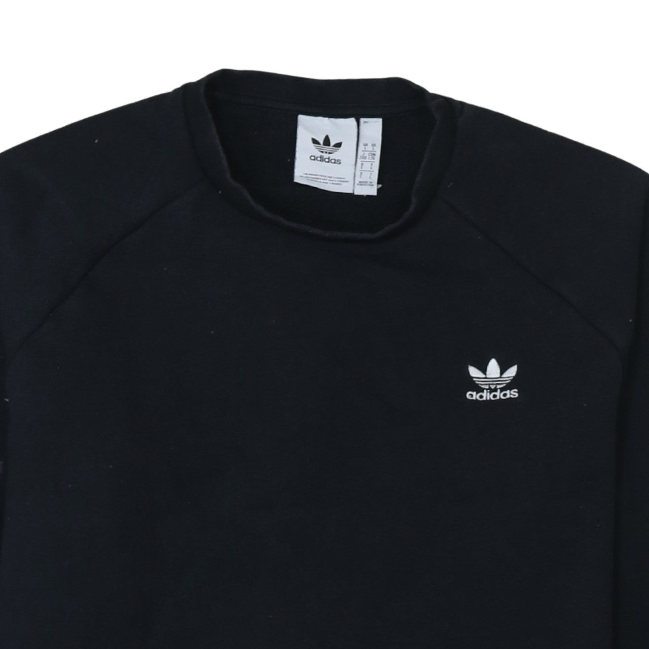 Adidas Men’s Black Pullover Sweatshirt L Crew Neck Logo Fleece