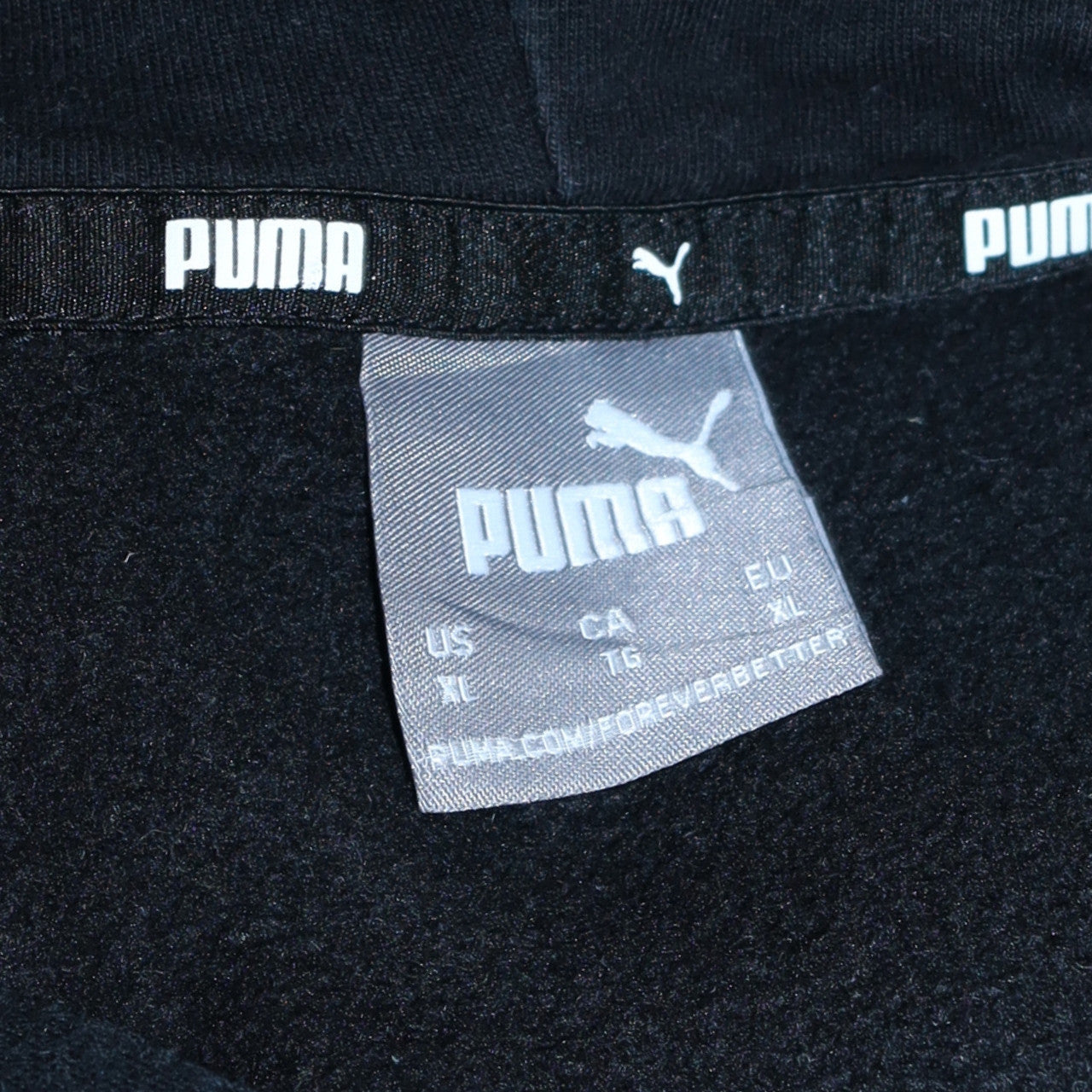 Puma Men's Black XL Pullover Hoodie Fleece Logo Sweatshirt