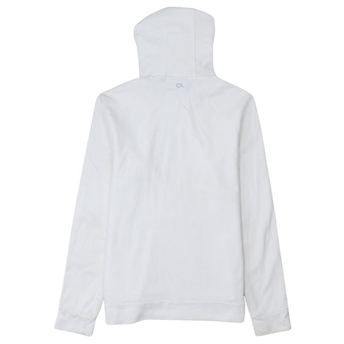 Calvin Klein Men’s White Pullover Hoodie Medium Logo Fleece