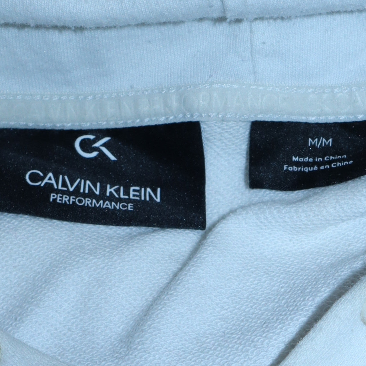 Calvin Klein Men’s White Pullover Hoodie Medium Logo Fleece