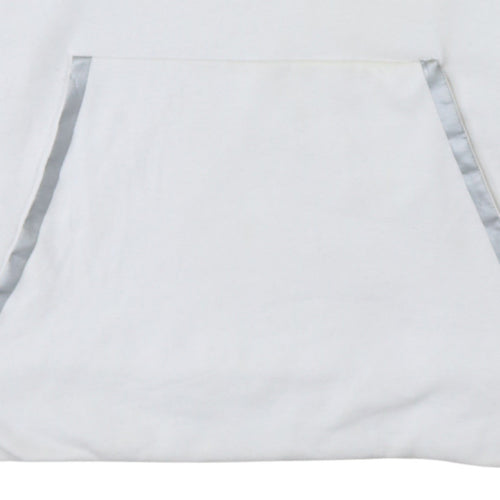Calvin Klein Men’s White Pullover Hoodie Medium Logo Fleece