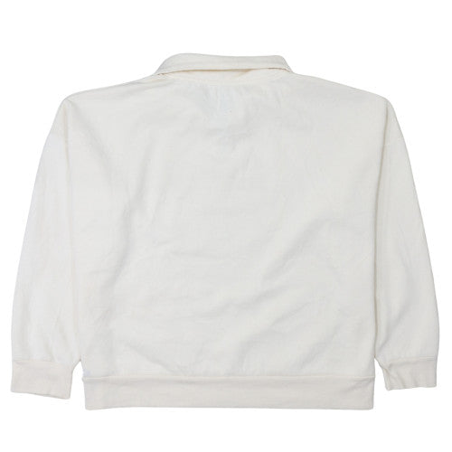 Disney Primark Women White XL 1/4 Zip Pullover Sweatshirt Mickey Mouse 1928