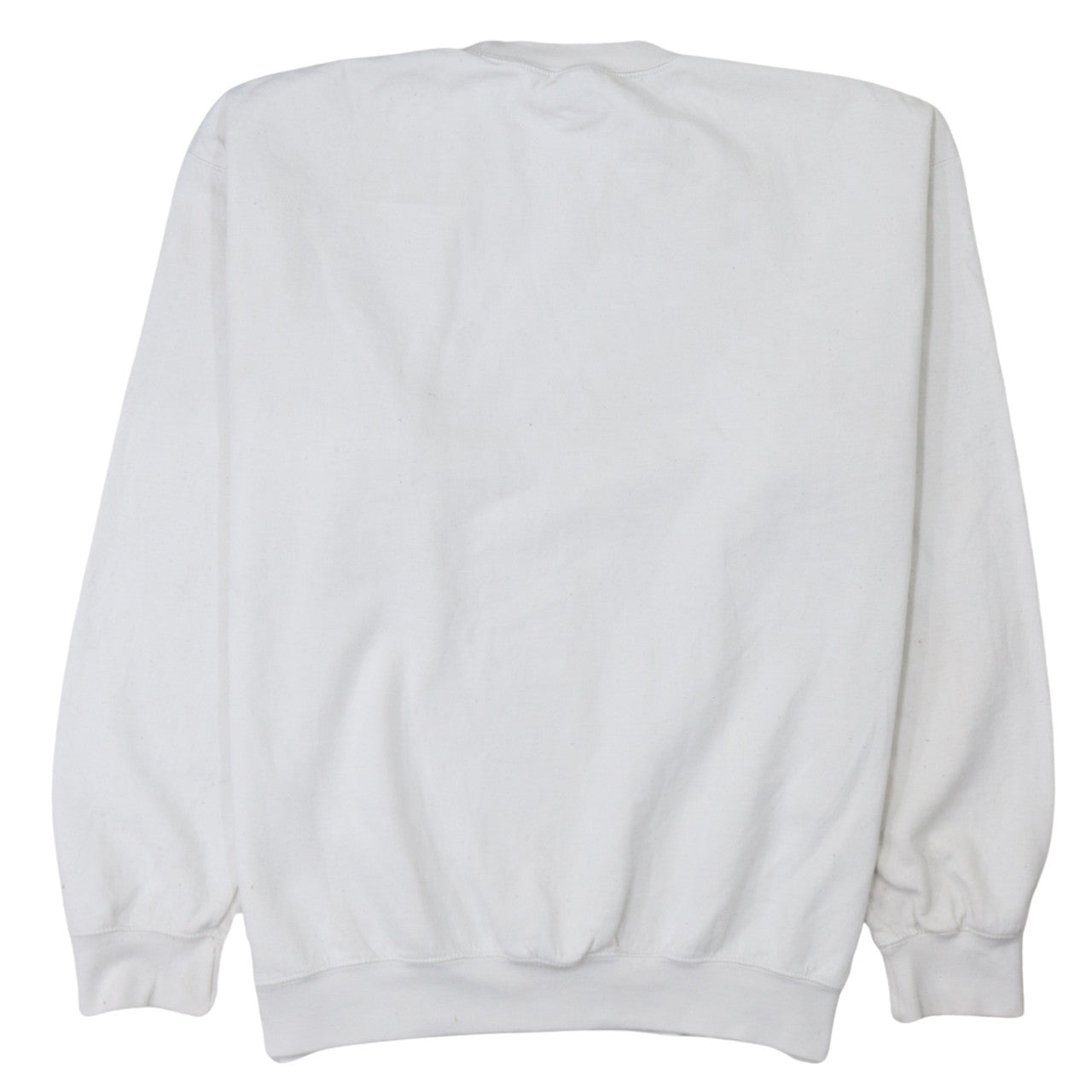 Gildan Women White Graphic Print Pullover Sweatshirt L