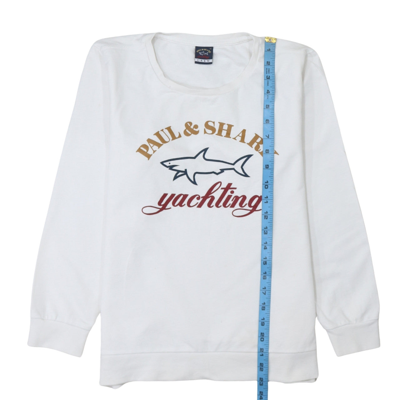 Paul & Shark Women White Size 14 Pullover Sweatshirt Crew Yachting Logo