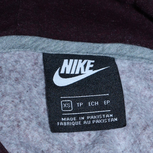 Nike Women's Burgundy Pullover Hoodie XS Cotton Blend Fleece