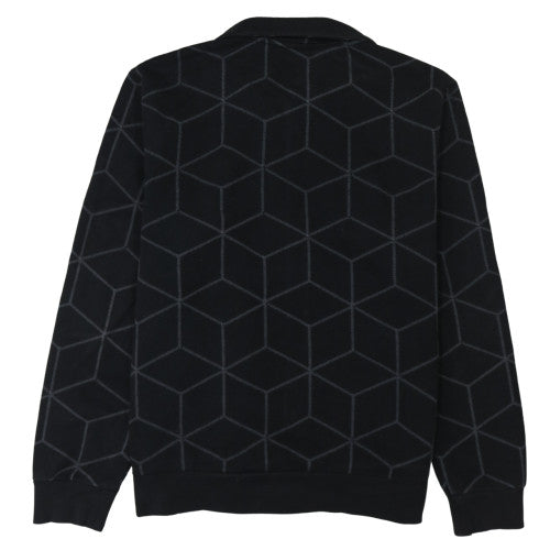 Puma Men's Black XL Geometric Track Jacket Full Zip Cotton Blend