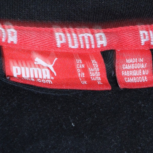 Puma Men's Black XL Geometric Track Jacket Full Zip Cotton Blend